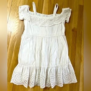 Mango white embroidery summer dress, Size 6/ Med